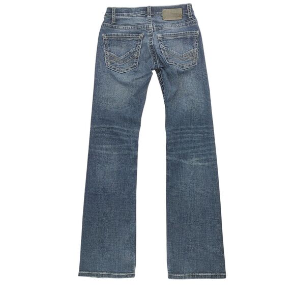 BKE Jeans Mens 26R Blue Aiden Bootleg Whisker Medium Wash Stretch Denim - Picture 2 of 16